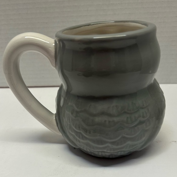 Owl Modern Gourmet Foods Mug 3-D Gray & White Fall 16‎ oz Coffee Tea Cup - Picture 4 of 16